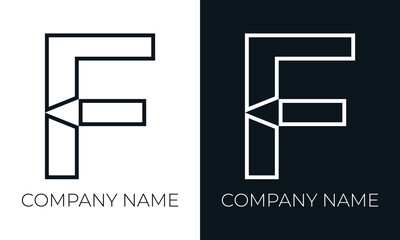 Initial letter f logo vector design template. Creative modern trendy f typography and black colors.