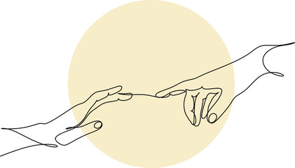 Hands line art logo. Minimal hands icon
