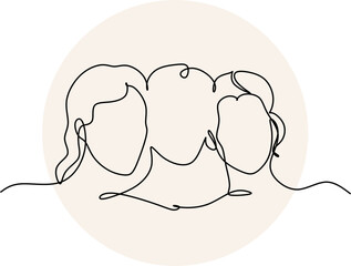 Abstract faces one line couple vector minimalist. 