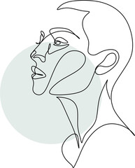 Beauty face with flowers line drawing art. Abstract minimal portrait line art. Woman with flowing hair and flowers. Natural organic cosmetics logo. Face with hands Vector