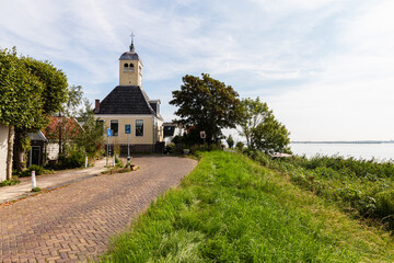 Chapel on the dike in the small village of Durgerdam on the IJsselmeer in the municipality of Amsterdam.