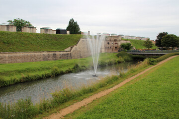 rampart and moselle gate in toul in lorraine (france)