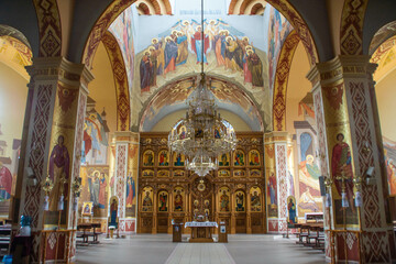 Fototapeta na wymiar Nativity of St. John the Baptist from the inside, Yaremche, Ukraine