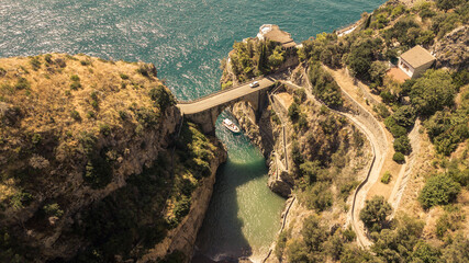 
View of the wonderful Fiordo Di Furore on the Amalfi Coast - Italy 2 - obrazy, fototapety, plakaty