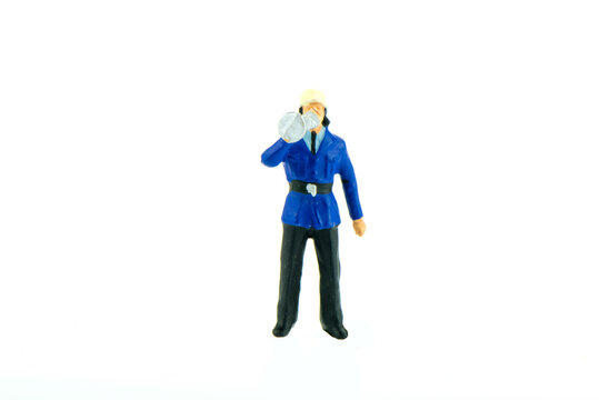 Miniature people office, worker, engineer worker,Fireman, concept in variety action on white background
