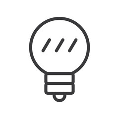 Light bulb linear vector icon. Idea symbol, electric lamp.