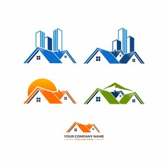 Real Estate Logo. Real Estate Vector. Home Logo. Logo Building. House Logo. Set home Building. Roofing. Roofing Logo