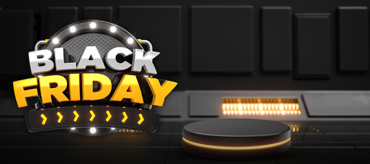 Yellow Black Friday Promotion Social Media Banner Template