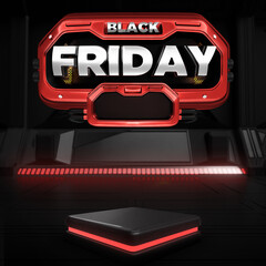 Red Black Friday Promotion Social Media Template