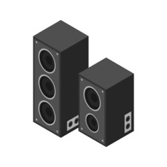 Loudspeakers Isometric Illustration