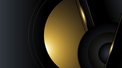 Modern luxury black and gold abstract business presentation background
