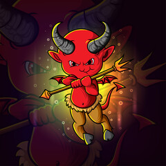 The baby demon with arrow esport logo design
