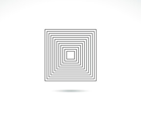 Geometric Square logo. Stroke square frame. Line icon, sign, symbol, Flat design, button, web, picture frame. vector - illustration eps 10.