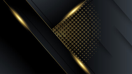 Modern luxury black and gold abstract business presentation background