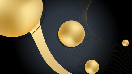 Modern luxury black and gold abstract business presentation background