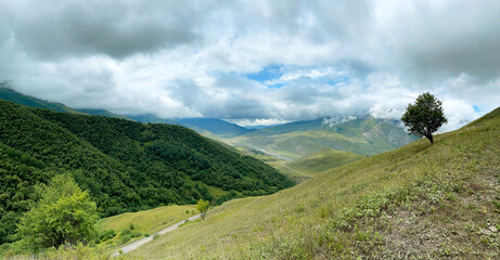Fototapeta na wymiar Beautiful landscape in the Caucasus mountains