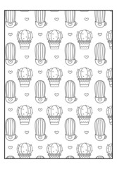 Coloring Pages Cacti Hearts Succulent Adults Coloring Book