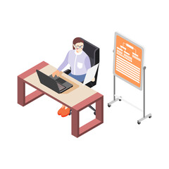 Businesswoman Isometric Illustration