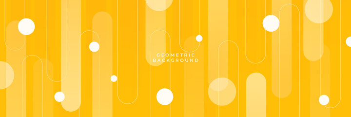 Modern orange yellow geometric abstract wide banner background