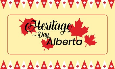 Heritage Day in Alberta. Holiday concept. Template for background, banner, card, poster with text inscription. Vector EPS10 illustration