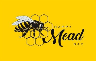 Mead Day. Holiday concept. Template for background, banner, card, poster with text inscription. Vector EPS10 illustration