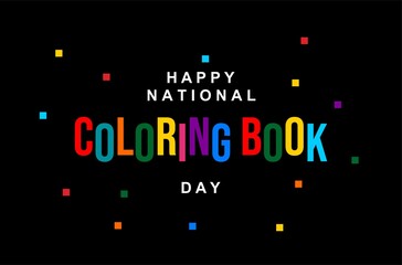 National Coloring Book Day. Holiday concept. Template for background, banner, card, poster with text inscription. Vector EPS10 illustration