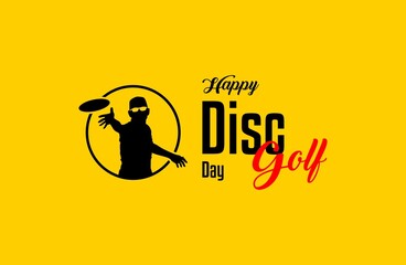 National Disc Golf Day. Holiday concept. Template for background, banner, card, poster with text inscription. Vector EPS10 illustration