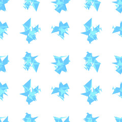 Blue Polygon Abstract Pattern Expressionism Digital Illustration. Vector Design Seamless Modern Texture.