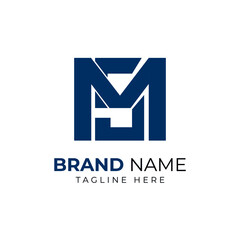 Initial MS SM vector modern style and minimalist logo design