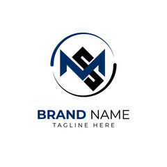 Initial MS SM vector modern style and minimalist logo design