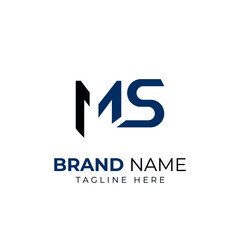 Initial MS SM vector modern style and minimalist logo design