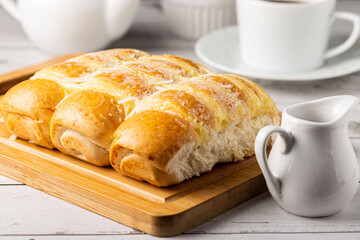 Sweet bread with cream and coconut.