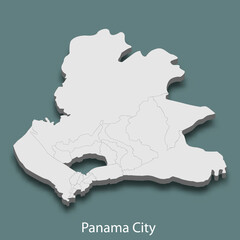 3d isometric map of Panama City is a city of Panama
