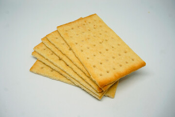crackers on a white