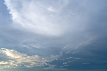 Clouds and dark blue skies at sunset