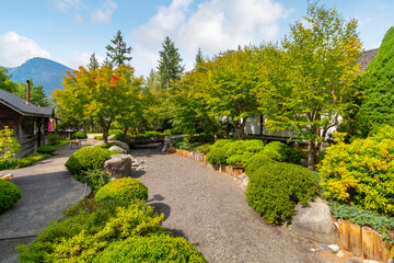 Interior grounds, homes and garden in the Nikkei Internment Memorial Centre dedicated to the Japanese who were incarcerated in World War II.