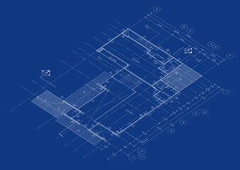 Floor plan designed building on the drawing.