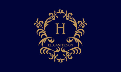 Exquisite monogram template with the initial letter H. Logo for cafe, bar, restaurant, invitation. Elegant company brand sign design.