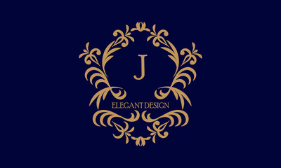 Exquisite monogram template with the initial letter J. Logo for cafe, bar, restaurant, invitation. Elegant company brand sign design.