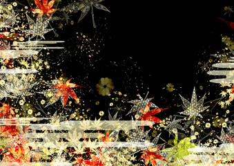 Cool and fantastic Japanese pattern black background texture