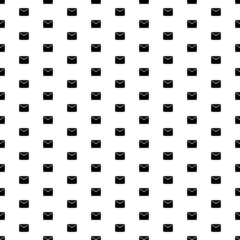 Square seamless background pattern from geometric shapes. The pattern is evenly filled with big black email symbols. Vector illustration on white background