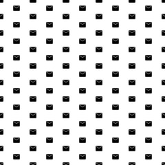 Square seamless background pattern from geometric shapes. The pattern is evenly filled with big black email symbols. Vector illustration on white background