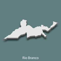 3d isometric map of Rio Branco is a city of Brazil