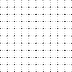 Square seamless background pattern from black cheese symbols are different sizes and opacity. The pattern is evenly filled. Vector illustration on white background