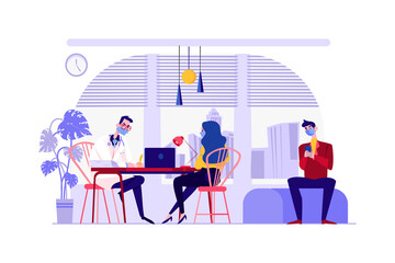 Social Distancing at the Hospital Center Illustration concept. Flat illustration isolated on white background.