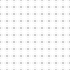 Square seamless background pattern from geometric shapes are different sizes and opacity. The pattern is evenly filled with small black infinity symbols. Vector illustration on white background