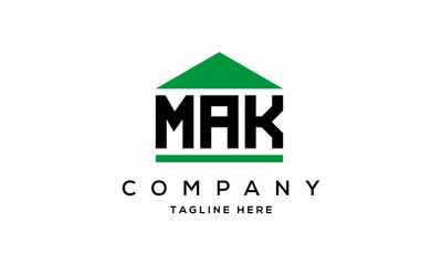 MAK three letter house for real estate logo design