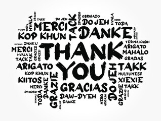 Obraz premium Thank You Word Cloud concept background in many languages