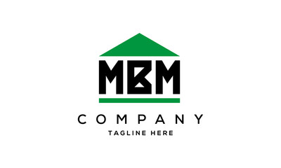 MBM three letter house for real estate logo design