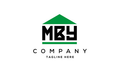 MBY three letter house for real estate logo design